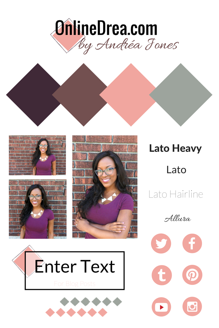 OnlineDrea.com Rebranding Mood Board