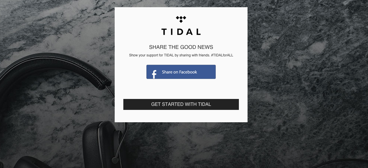 Tidal Join Now Page