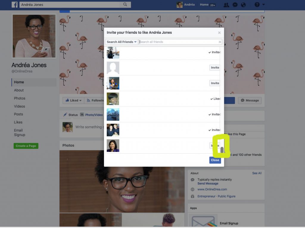 INVITE ALL YOUR FRIENDS TO LIKE YOUR FACEBOOK PAGE
