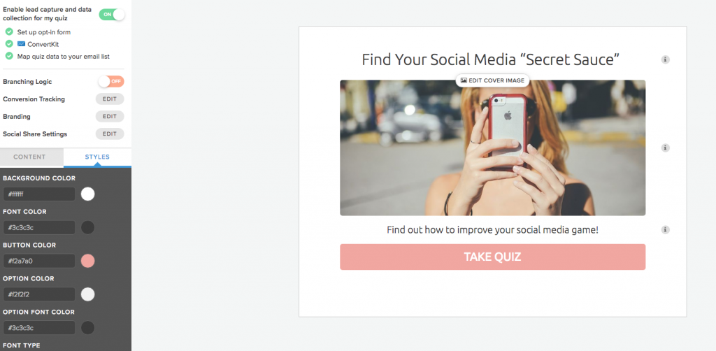 Customize Interact Quiz