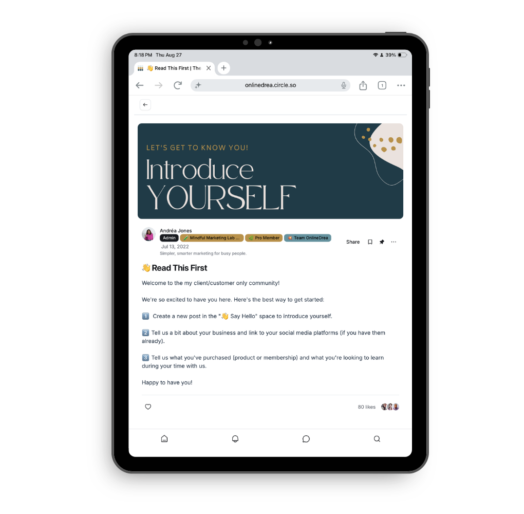 Mindful Marketing Lab lessons, templates, and community resources